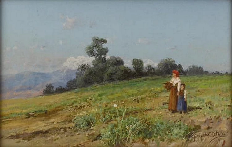 3-Francesco Coppola Castaldo-Donna e bambino nei campi di Avellino  